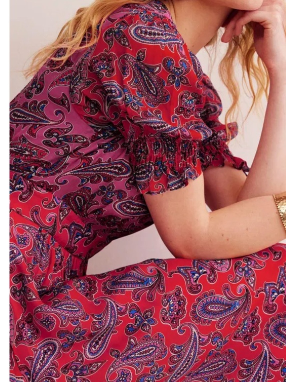 Boden smocked cuff maxi dress - Picture 3 of 12